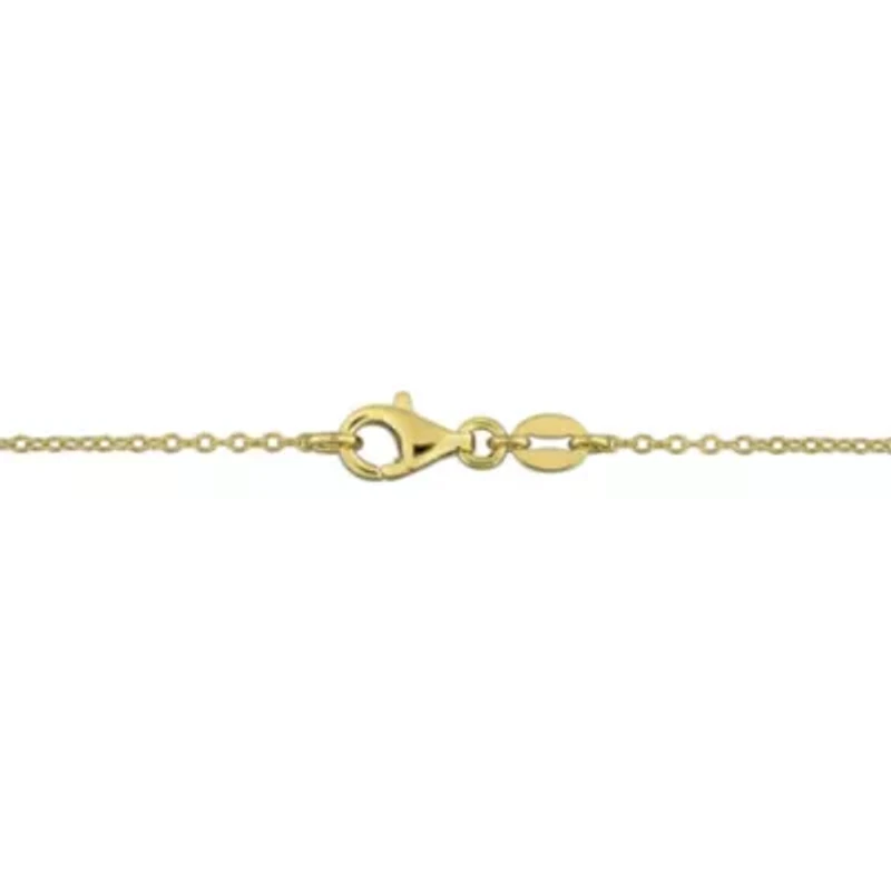 Lab Created 2.5-5mm Freshwater Cultured Pearl & White Moissanite Necklace in Yellow Plated Sterling Silver - 17 in