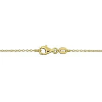 Lab Created 2.5-5mm Freshwater Cultured Pearl & White Moissanite Necklace in Yellow Plated Sterling Silver - 17 in