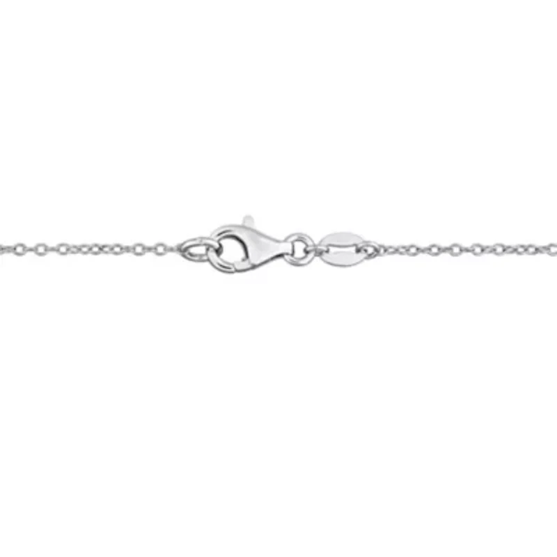 Lab Created 8-8.5mm Freshwater Cultured Pearl & White Moissanite Necklace in Sterling Silver - 17 in