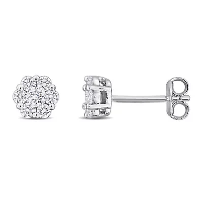 Lab Grown Diamond Earrings in Sterling Silver