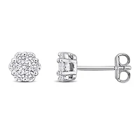 Lab Grown Diamond Earrings in Sterling Silver