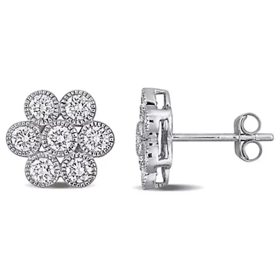 Diamond Earrings in 14K White Gold