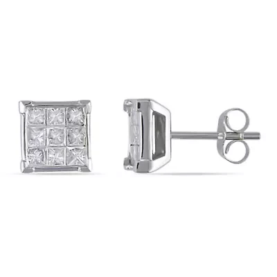 Diamond Earrings in 14K White Gold