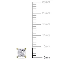 Diamond Solitaire Earrings in 14K Yellow Gold