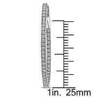 Diamond Hoop Earrings in 10k White Gold