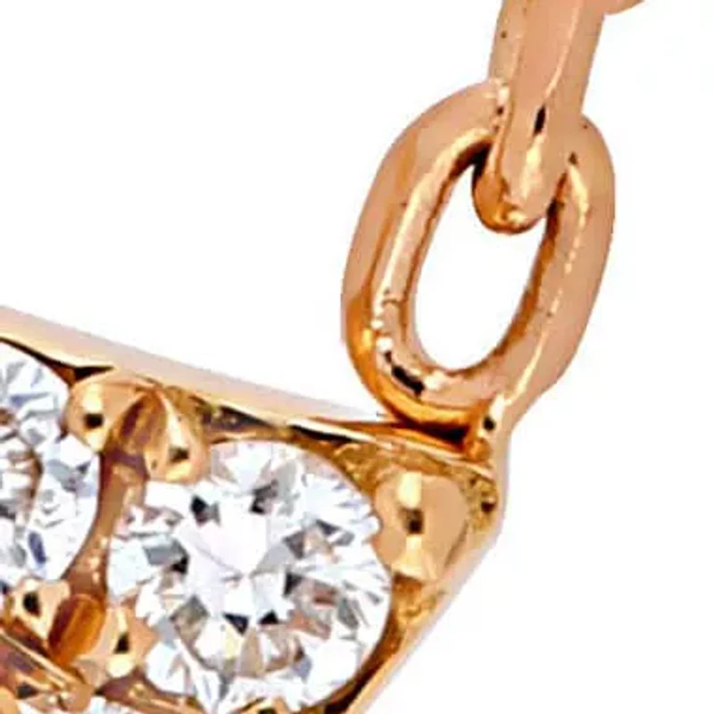 Diamond Necklace in 18k Rose Gold- 17 in