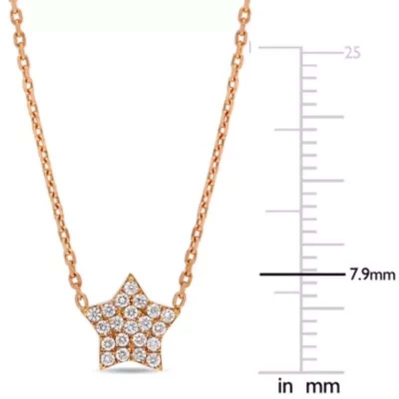 Diamond Necklace in 18k Rose Gold- 17 in