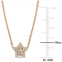 Diamond Necklace in 18k Rose Gold- 17 in