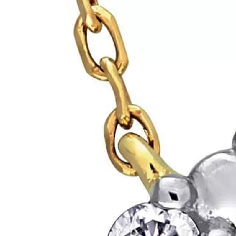 Diamond Pendant with Chain in 10k Yellow Gold- 17 in