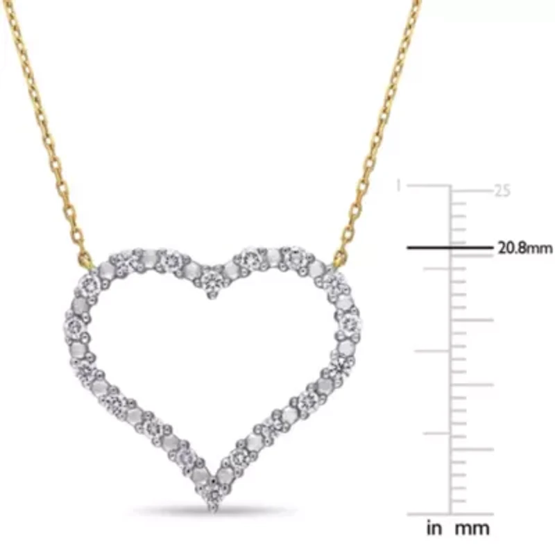 Diamond Pendant with Chain in 10k Yellow Gold- 17 in