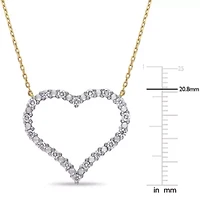 Diamond Pendant with Chain in 10k Yellow Gold- 17 in