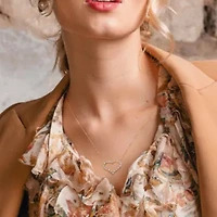 Diamond Pendant with Chain in 10k Yellow Gold- 17 in