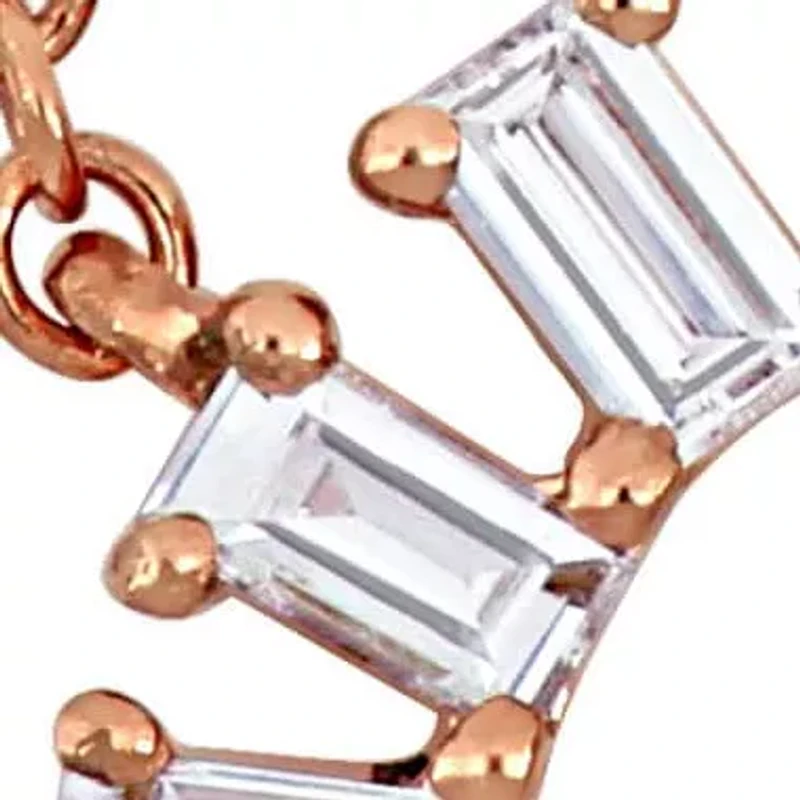 Diamond Necklace in 14k Rose Gold - 16"+2" Ext.