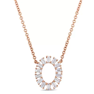 Diamond Necklace in 14k Rose Gold - 16"+2" Ext.