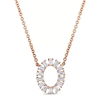 Diamond Necklace in 14k Rose Gold - 16"+2" Ext.