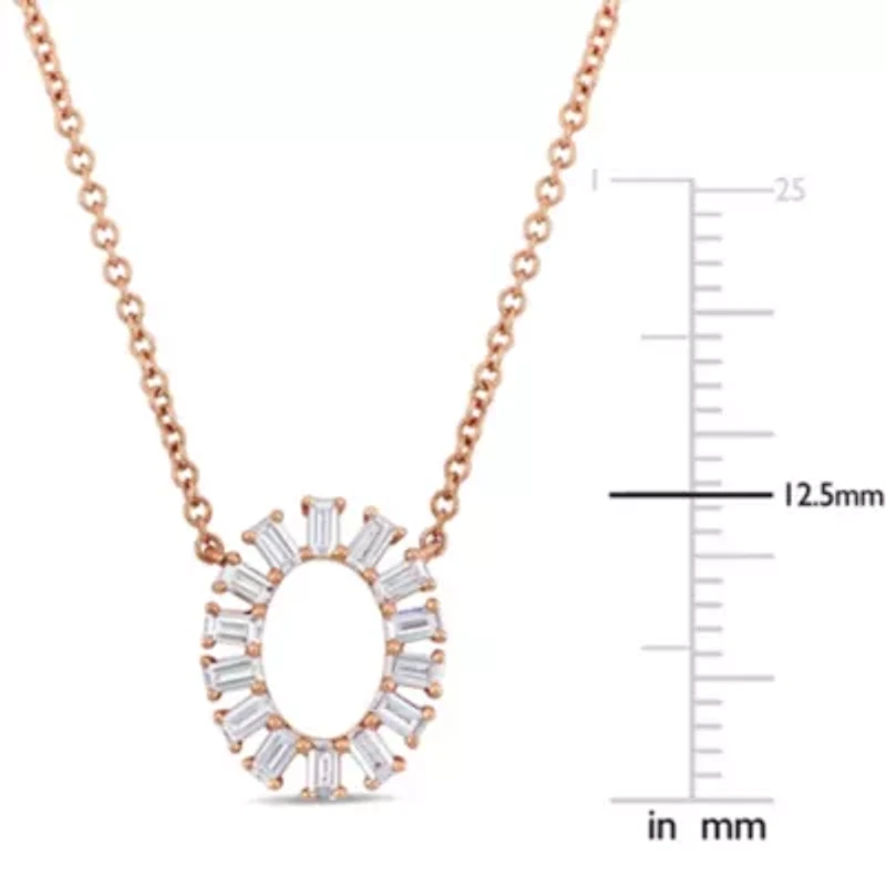 Diamond Necklace in 14k Rose Gold - 16"+2" Ext.