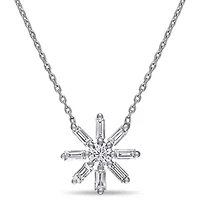 Diamonds Necklace in 14k White Gold- 17 in