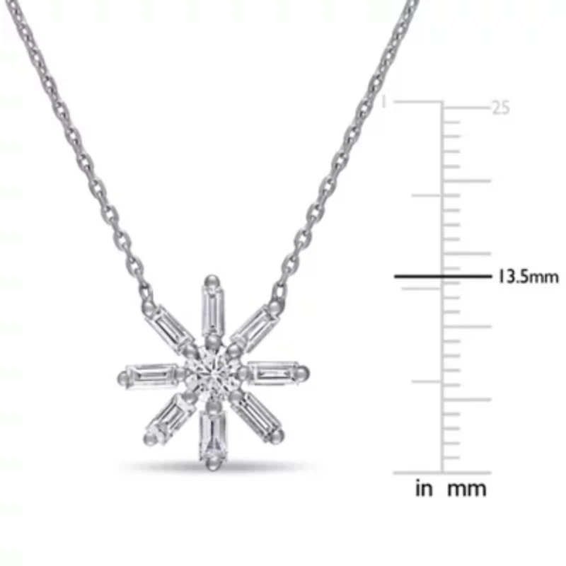 Diamonds Necklace in 14k White Gold- 17 in