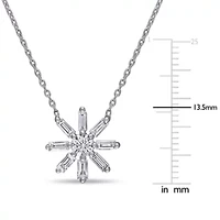 Diamonds Necklace in 14k White Gold- 17 in