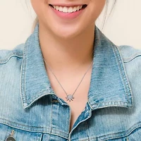 Diamonds Necklace in 14k White Gold- 17 in