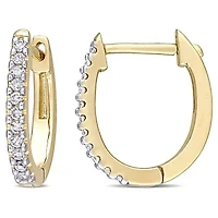 Diamond Cuff Earrings in 10k Yellow Gold