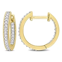 Diamond Hoop Earrings in 14k Yellow Gold