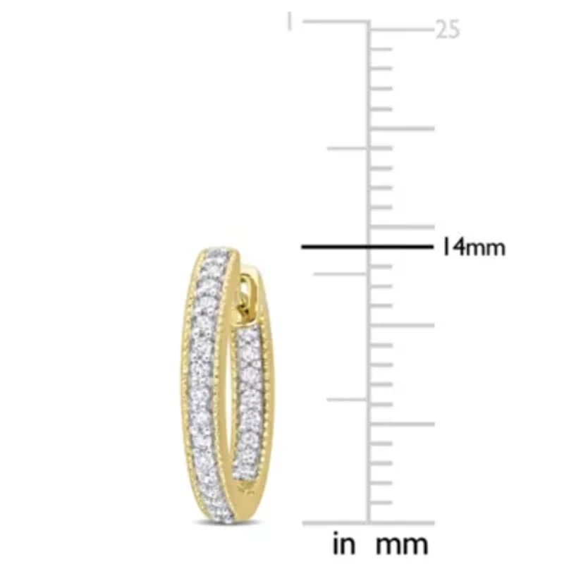 Diamond Hoop Earrings in 14k Yellow Gold