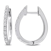 Diamond Hoop Earrings in 14k White Gold