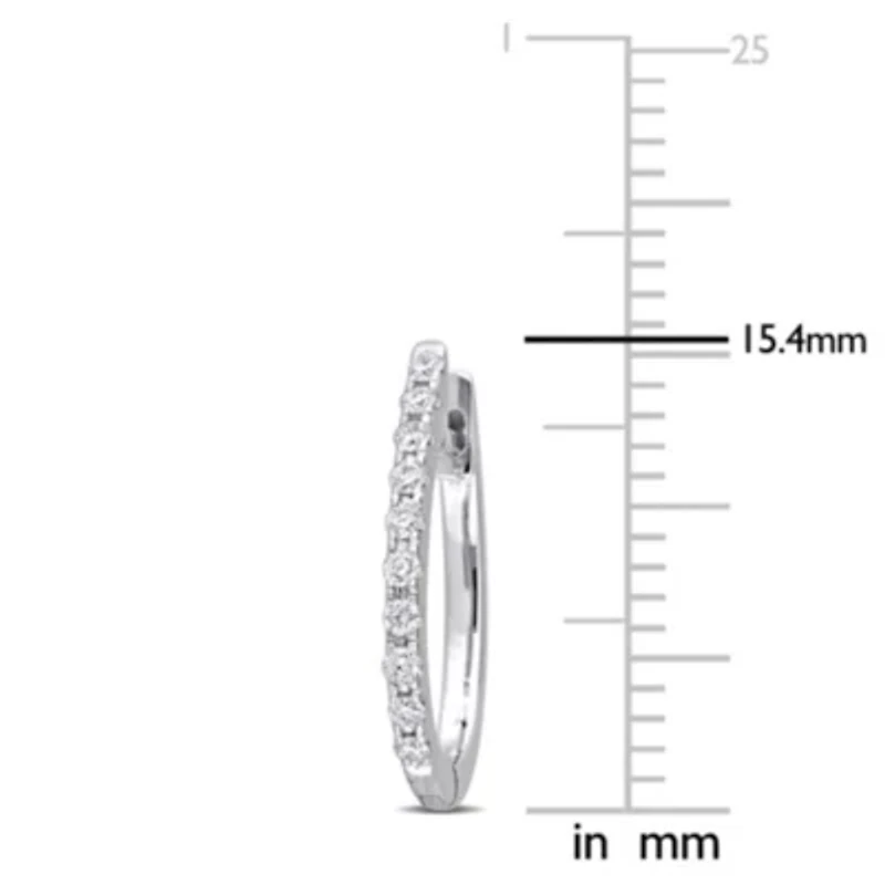 Diamond Hoop Earrings in 14k White Gold