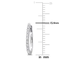 Diamond Hoop Earrings in 14k White Gold