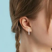 Diamond Hoop Earrings in 14k White Gold