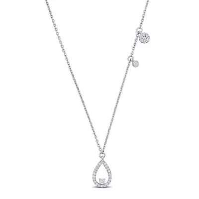 Diamond Necklace in 14k White Gold- 18+1 Ext.