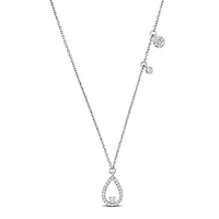Diamond Necklace in 14k White Gold- 18+1 Ext.