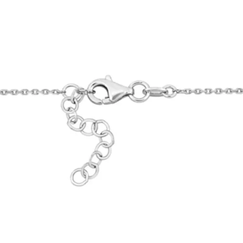 Diamond Necklace in 14k White Gold- 18+1 Ext.