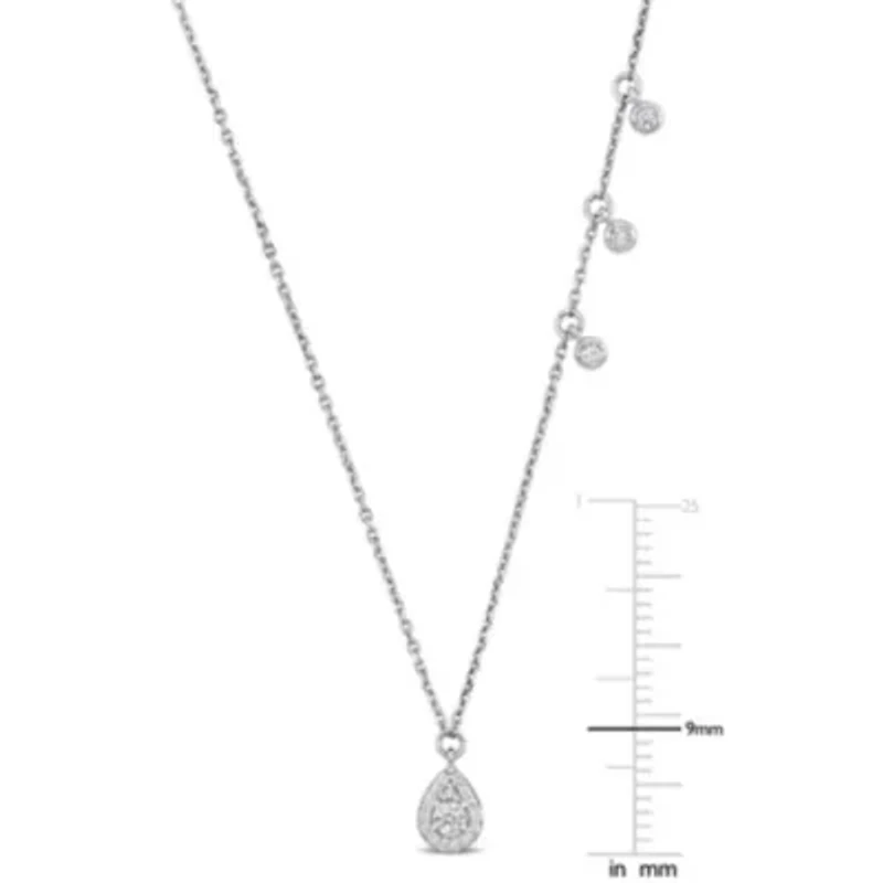 Diamond Necklace in 14k White Gold-17.5+1 Ext.