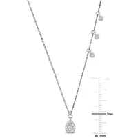 Diamond Necklace in 14k White Gold-17.5+1 Ext.