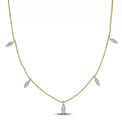Diamond Necklace in 14k Two-Tone Gold- 17.5+1 Ext.