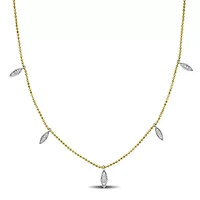 Diamond Necklace in 14k Two-Tone Gold- 17.5+1 Ext.