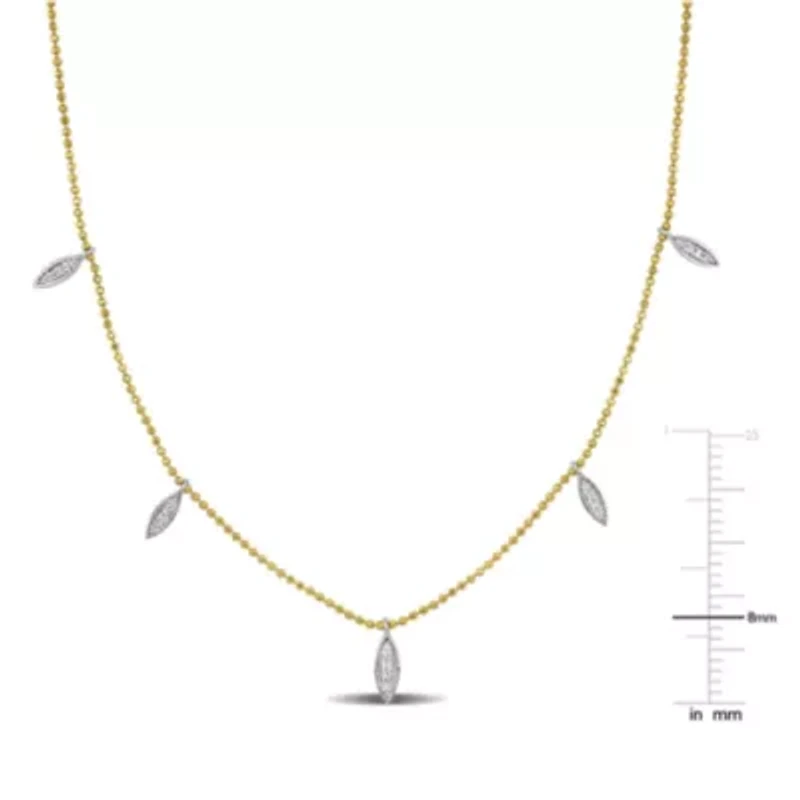 Diamond Necklace in 14k Two-Tone Gold- 17.5+1 Ext.