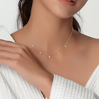 Diamond Necklace in 14k Two-Tone Gold- 17.5+1 Ext.