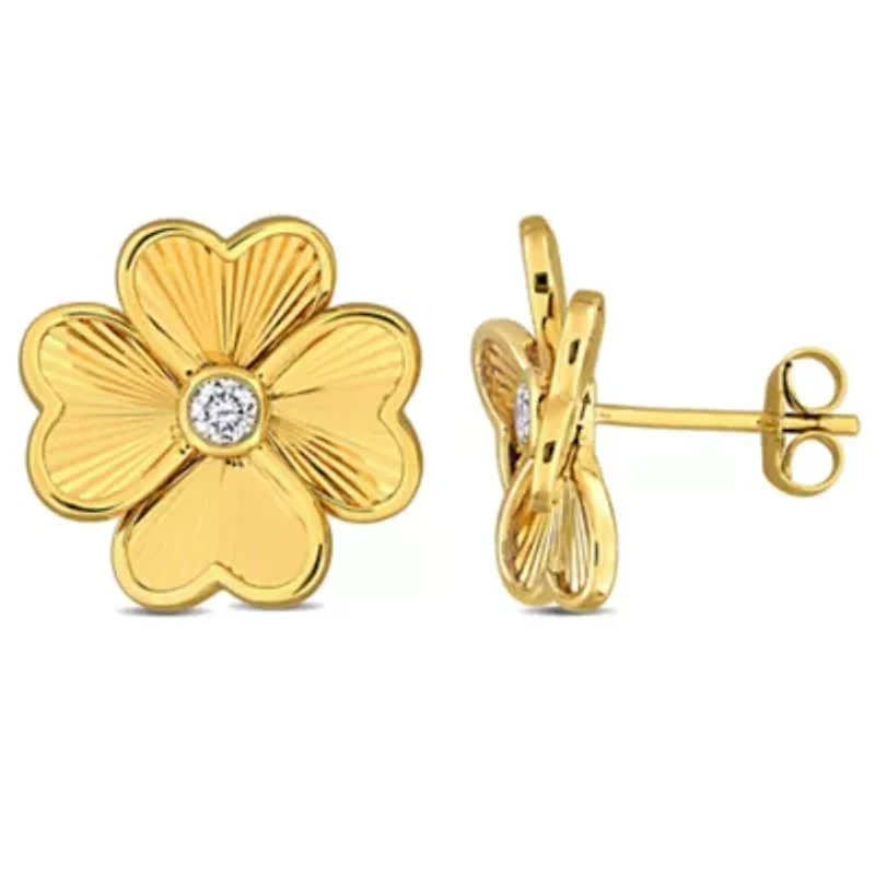 Diamond Earrings in 10K Yellow Gold
