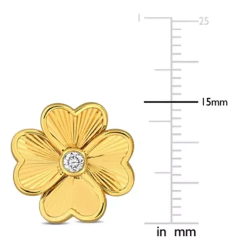 Diamond Earrings in 10K Yellow Gold