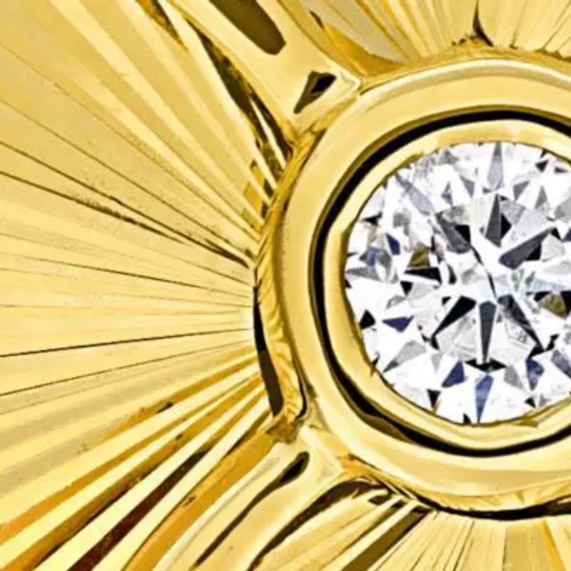 Diamond Pendant with Chain in 10k Yellow Gold- 17 in