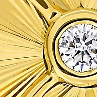 Diamond Pendant with Chain in 10k Yellow Gold- 17 in