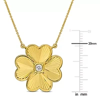 Diamond Pendant with Chain in 10k Yellow Gold- 17 in