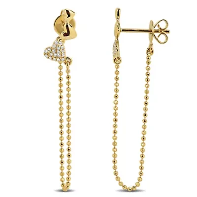 Diamond Earrings in 14k Yellow Gold