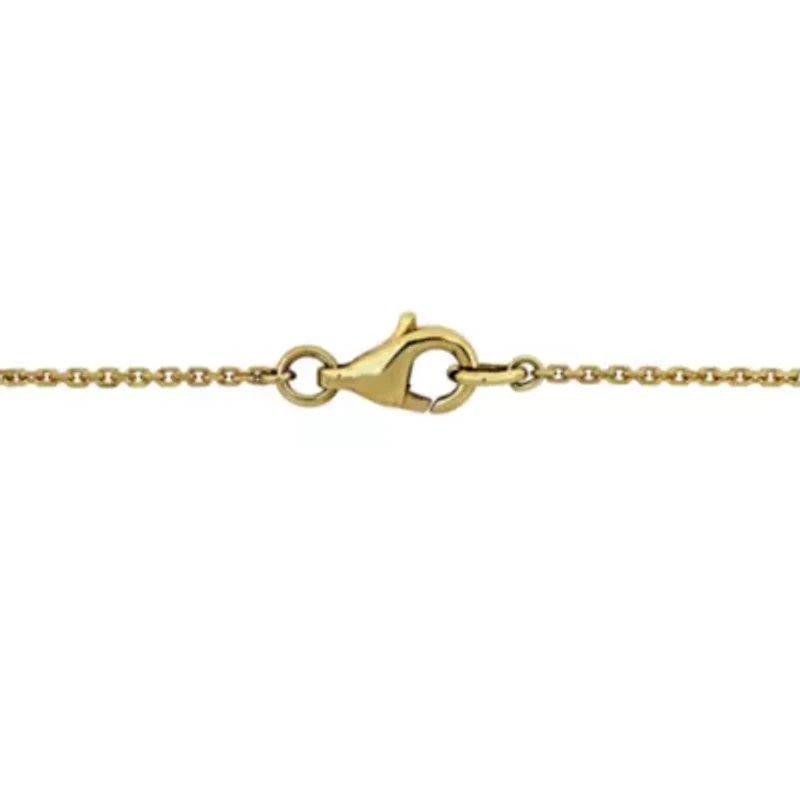 Black Diamond Pendant with Chain in 14k Yellow Gold Black Rhodium Plated- 17 in