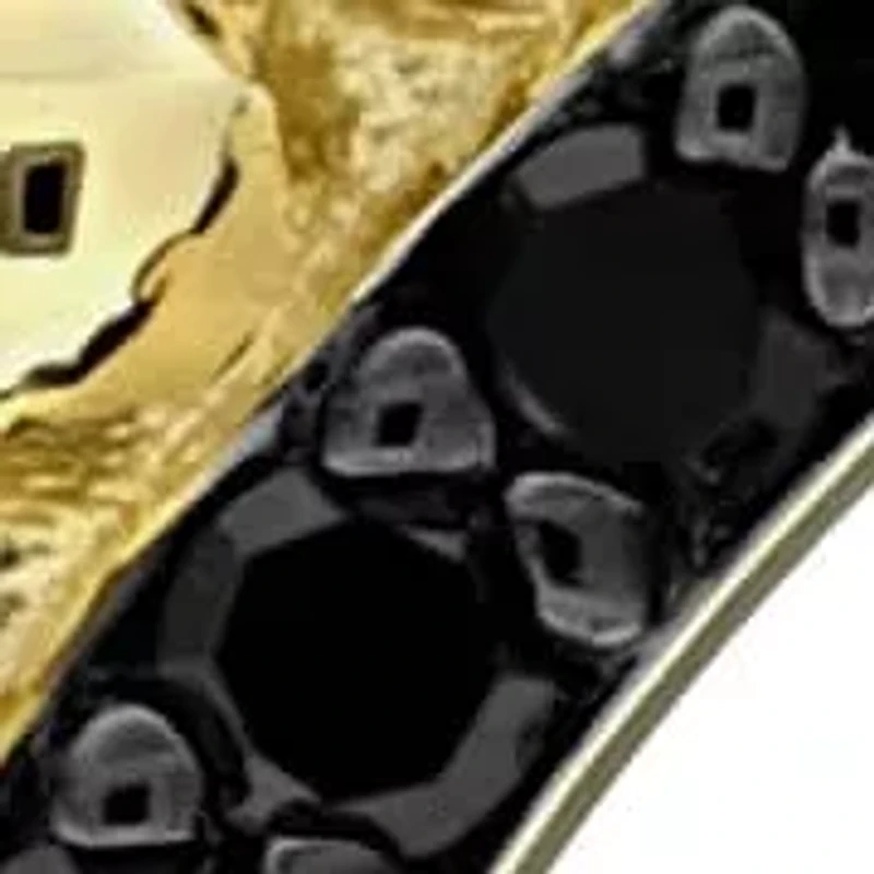 Black Diamond Pendant with Chain in 14k Yellow Gold Black Rhodium Plated- 17 in