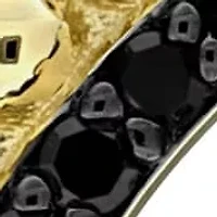 Black Diamond Pendant with Chain in 14k Yellow Gold Black Rhodium Plated- 17 in