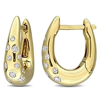 Diamond Cuff Earrings in 10k Yellow Gold